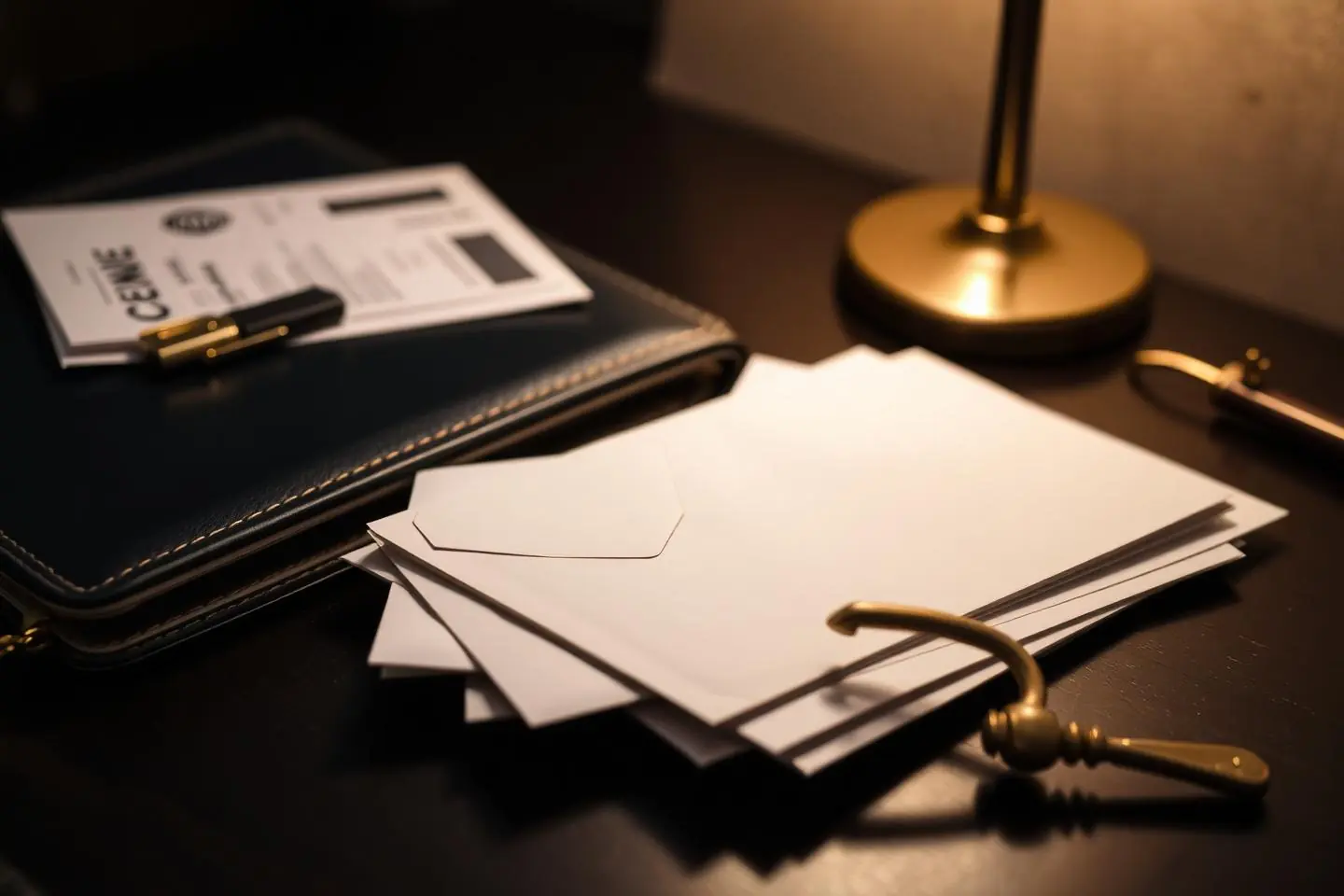 Sealed dispute envelopes and certified mail receipts on a law office desk
